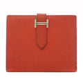 Hermes Wallet Bifold I Bearn Compact Leather Orange