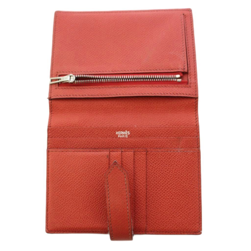 Hermes Wallet Bifold I Bearn Compact Leather Orange — view 5