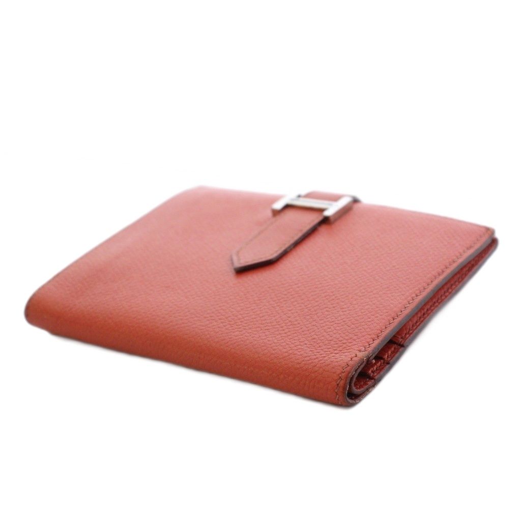 Hermes Wallet Bifold I Bearn Compact Leather Orange — view 4