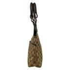 Gucci Shoulder Bag GG Pattern Beige Dark Brown Leather — view 4