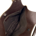 Gucci Shoulder Bag GG Pattern Beige Dark Brown Leather — view 7