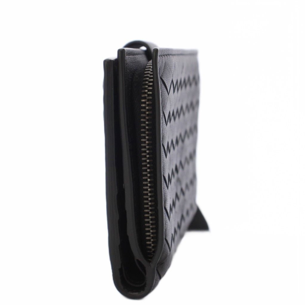 Bottega Veneta Intrecciato Bifold Wallet Leather Black — view 2
