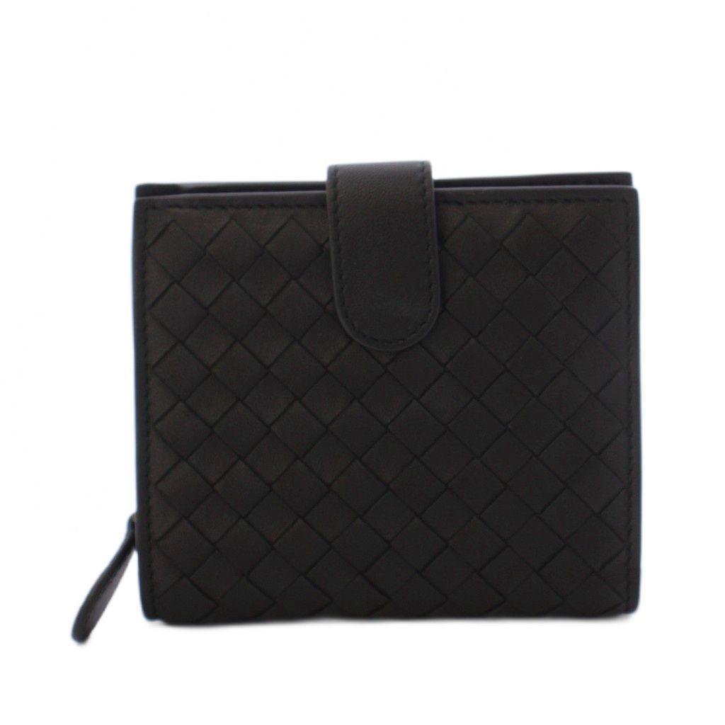 Bottega Veneta Intrecciato Bifold Wallet Leather Black