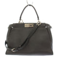 Fendi Selleria Peekaboo 2-Way Shoulder Bag Leather Gray