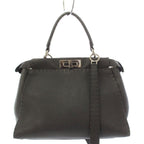 Fendi Selleria Peekaboo 2-Way Shoulder Bag Leather Gray — view 3