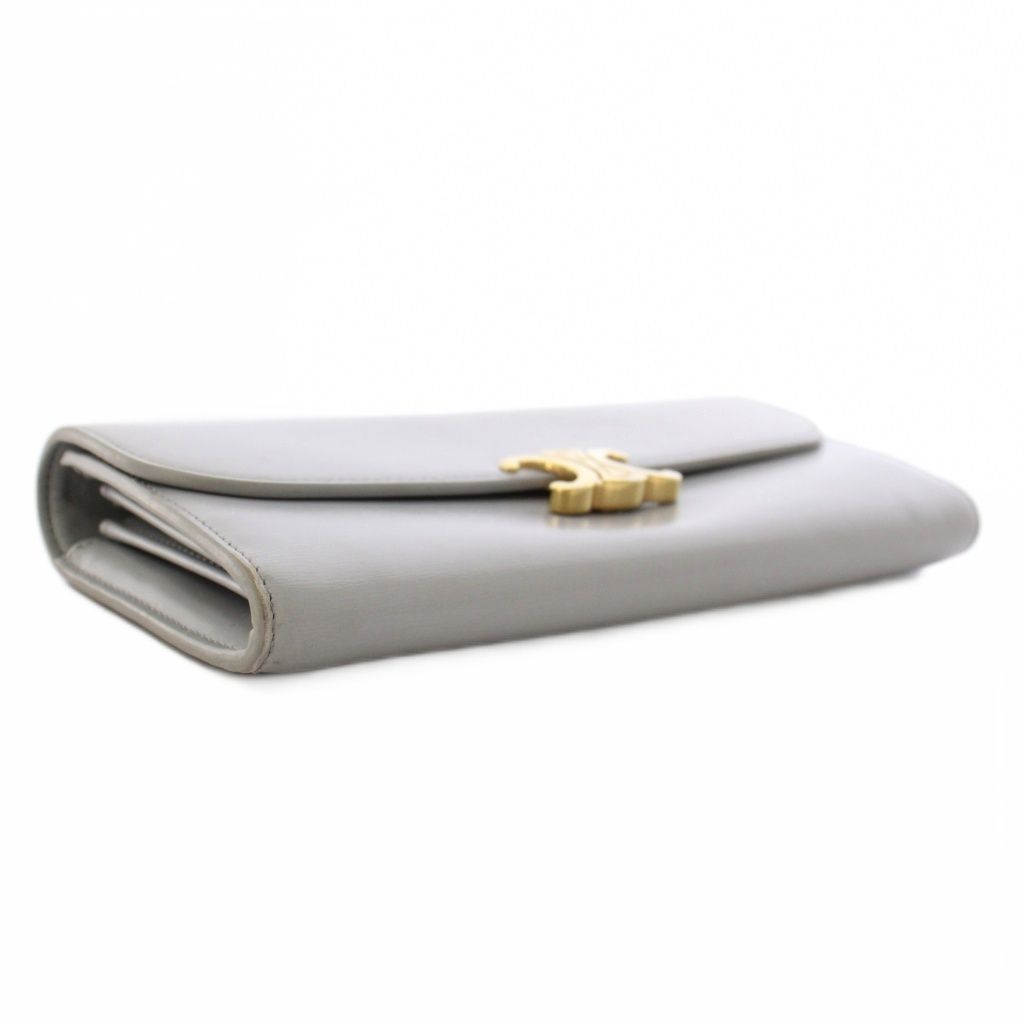 Celine Triomphe Wallet Bifold Gold Gray — view 4