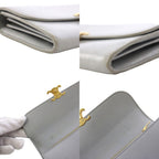 Celine Triomphe Wallet Bifold Gold Gray — view 8