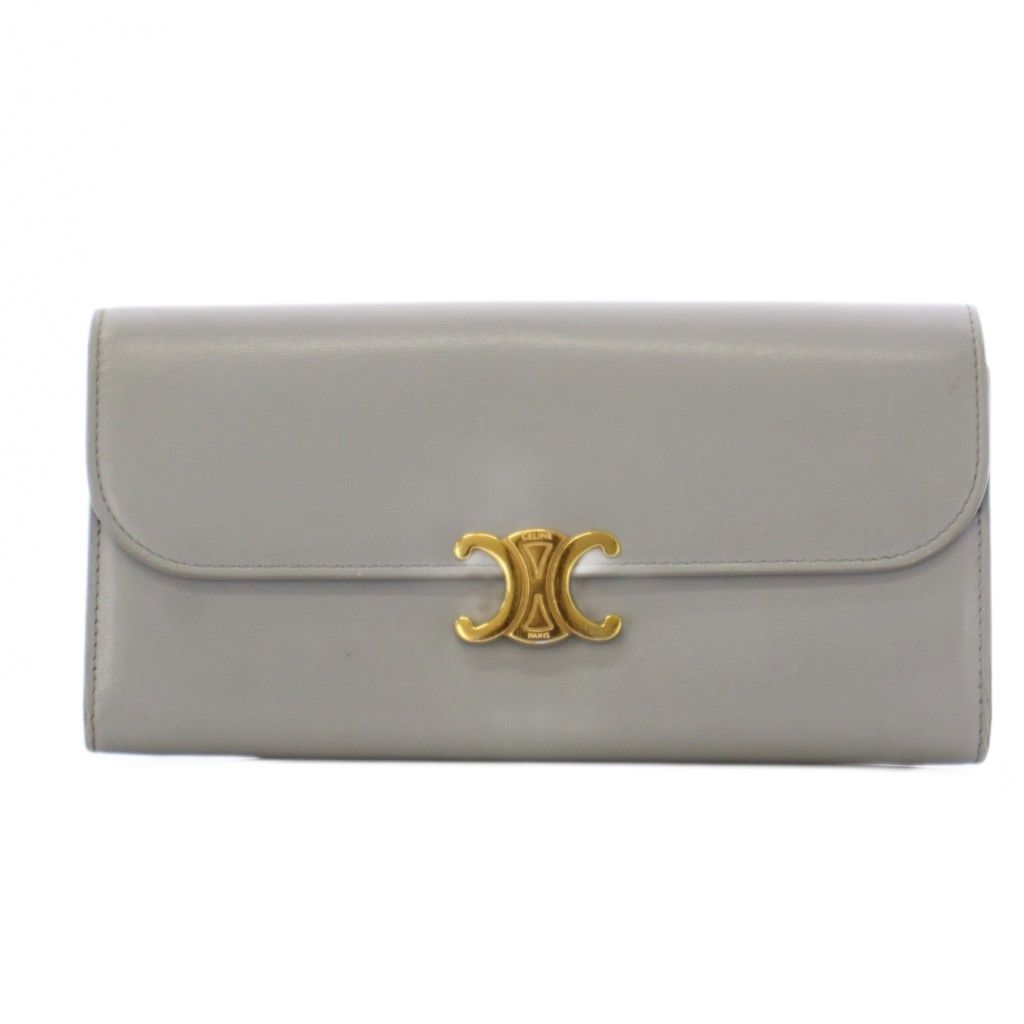 Celine Triomphe Wallet Bifold Gold Gray