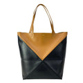 Loewe Tote Puzzle Fold Large Black Brown Warm Desert Leather