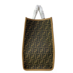 Fendi Tote Sunshine Large Zucca Pattern Dark Brown Light Leather — view 2