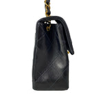 Chanel Shoulder Bag Mini Quilted Black Gold Chain Lambskin — view 2