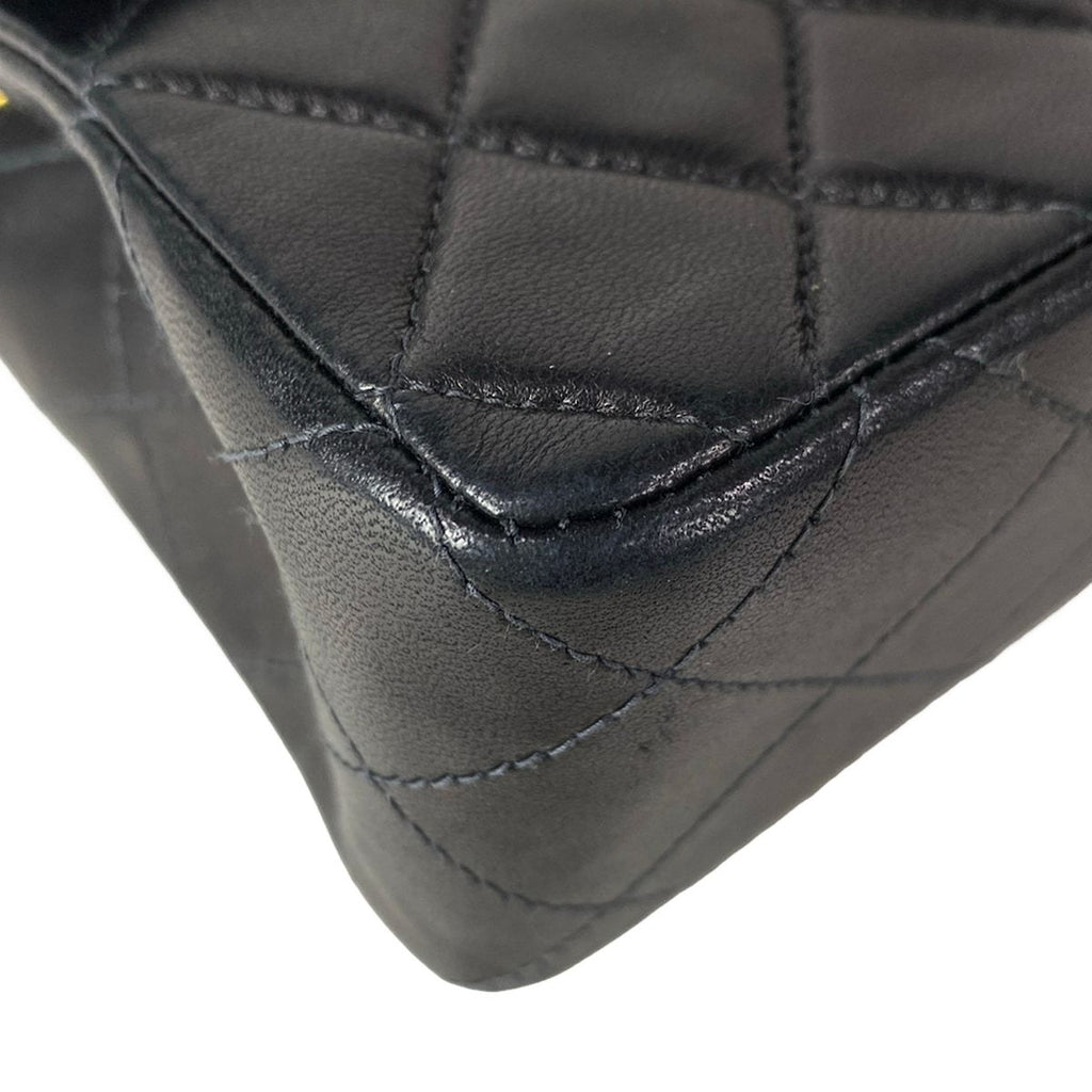 Chanel Shoulder Bag Mini Quilted Black Gold Chain Lambskin — view 6