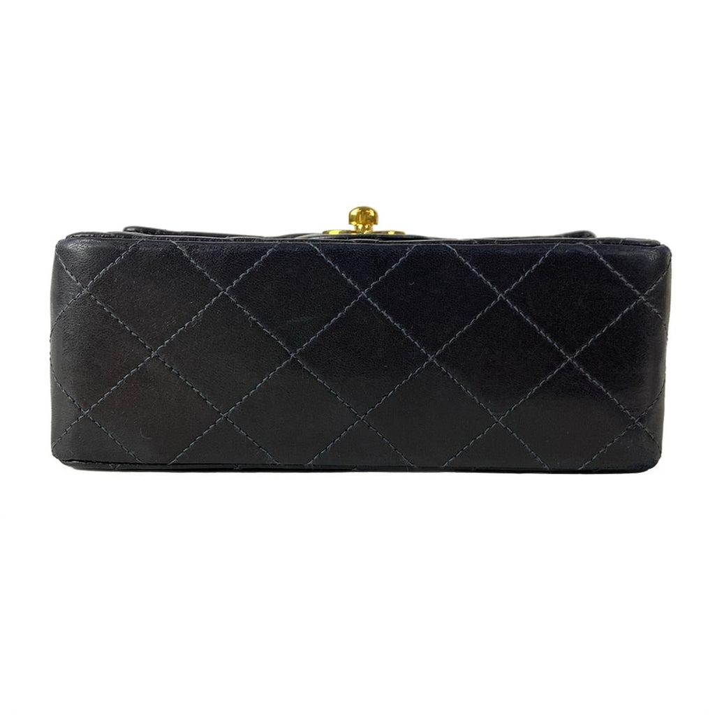 Chanel Shoulder Bag Mini Quilted Black Gold Chain Lambskin — view 5