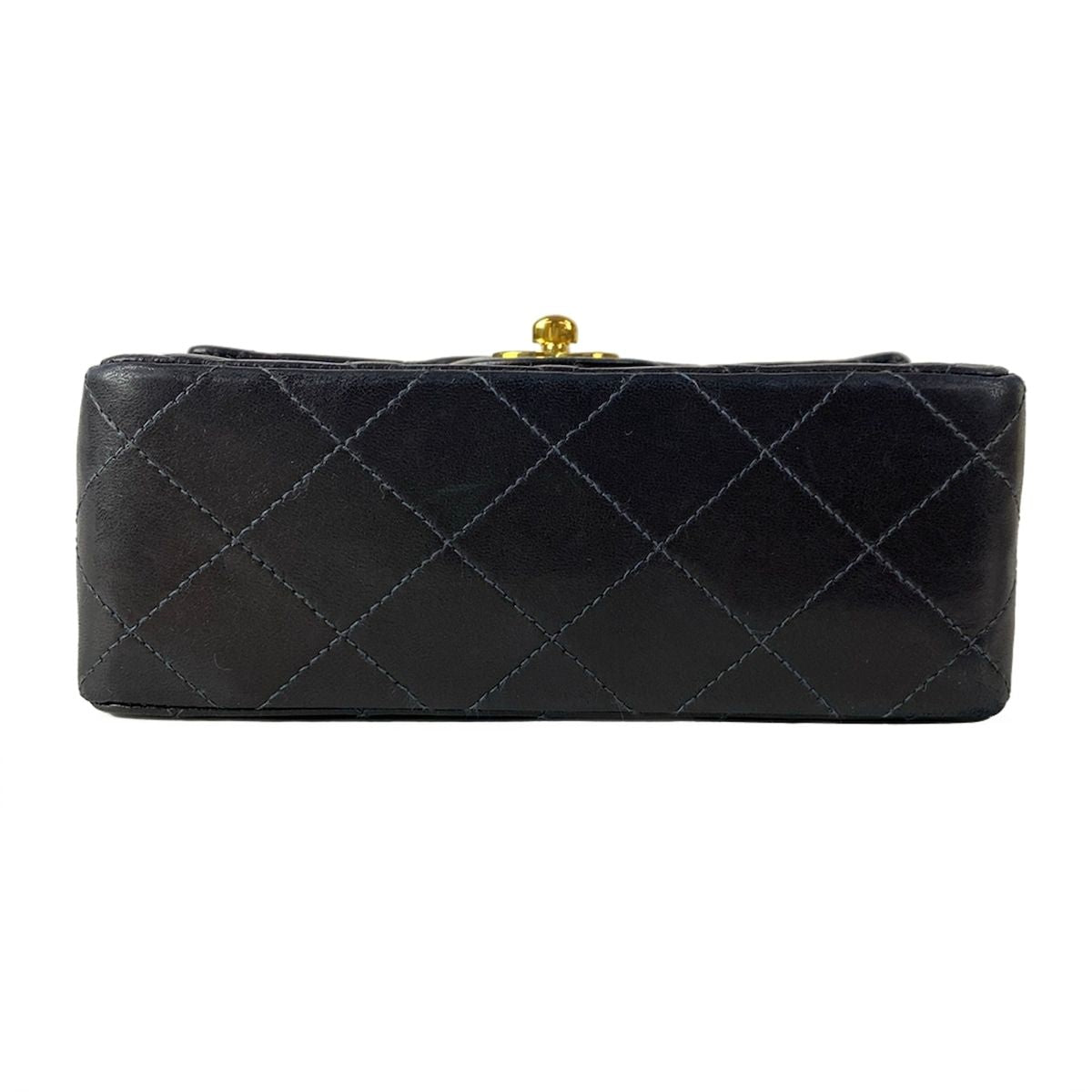 Chanel Shoulder Bag Mini Quilted Black Gold Chain Lambskin — view 5