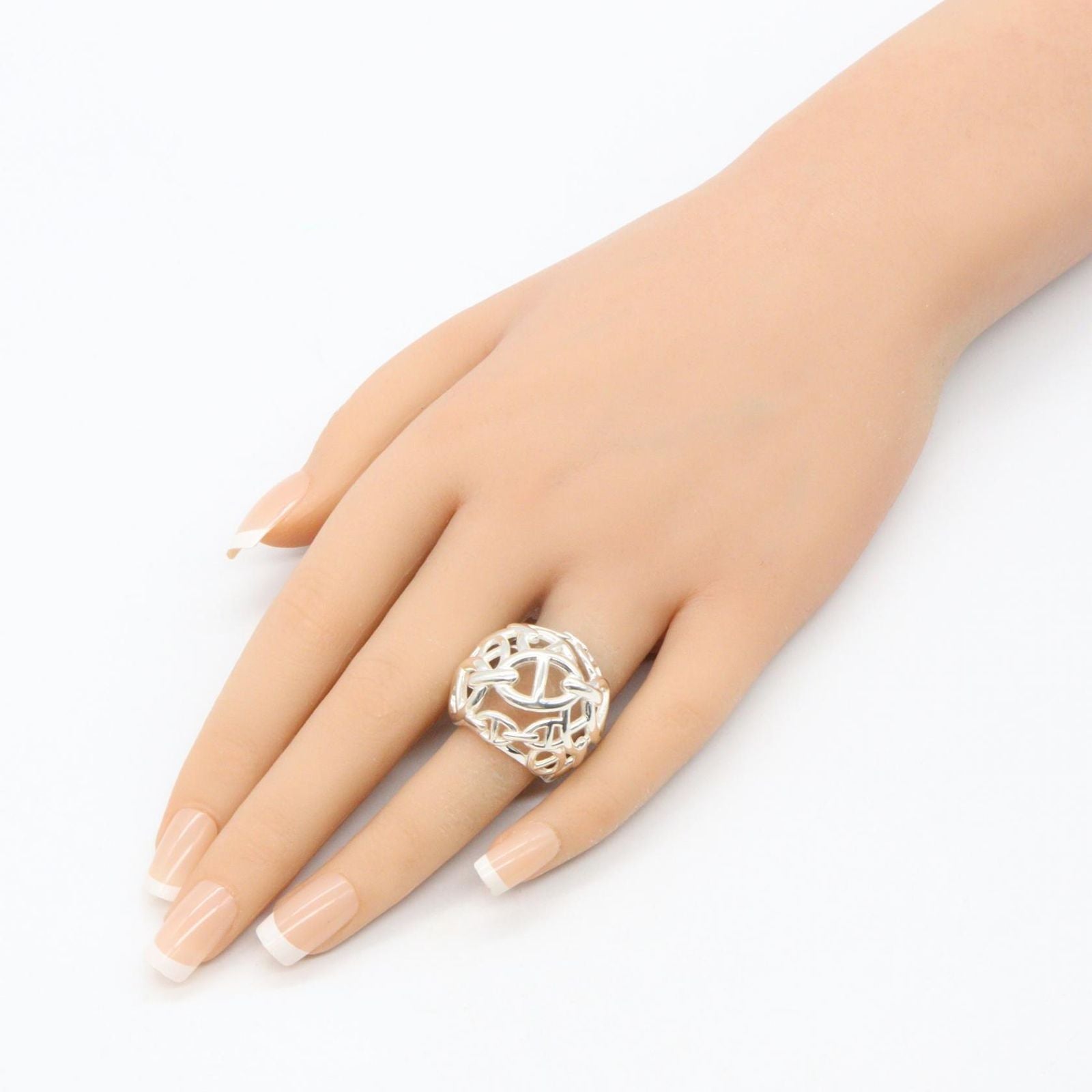 Hermes Ring Chaine D'ancre Enchainee TGM 925 Sterling Silver — view 8