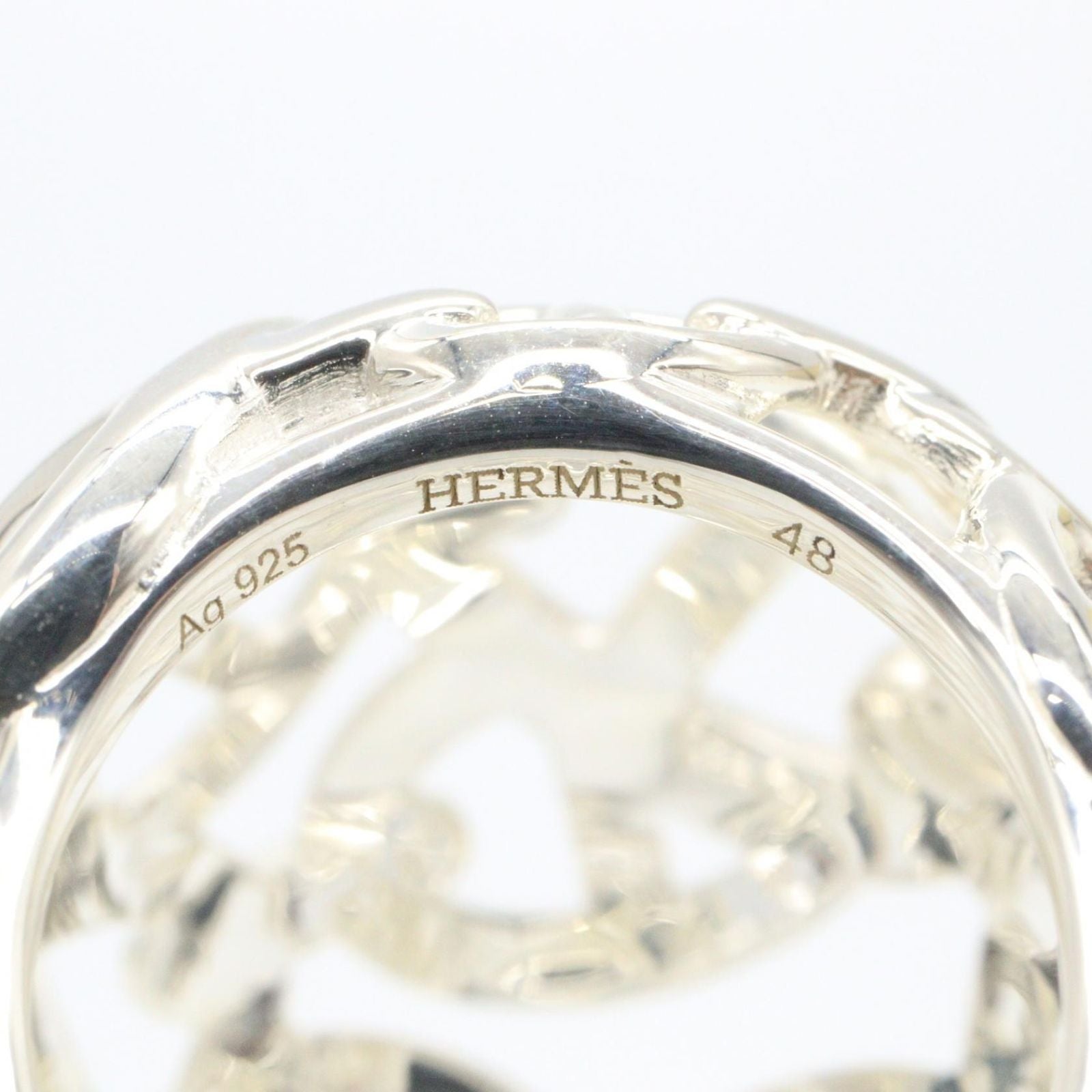 Hermes Ring Chaine D'ancre Enchainee TGM 925 Sterling Silver — view 4