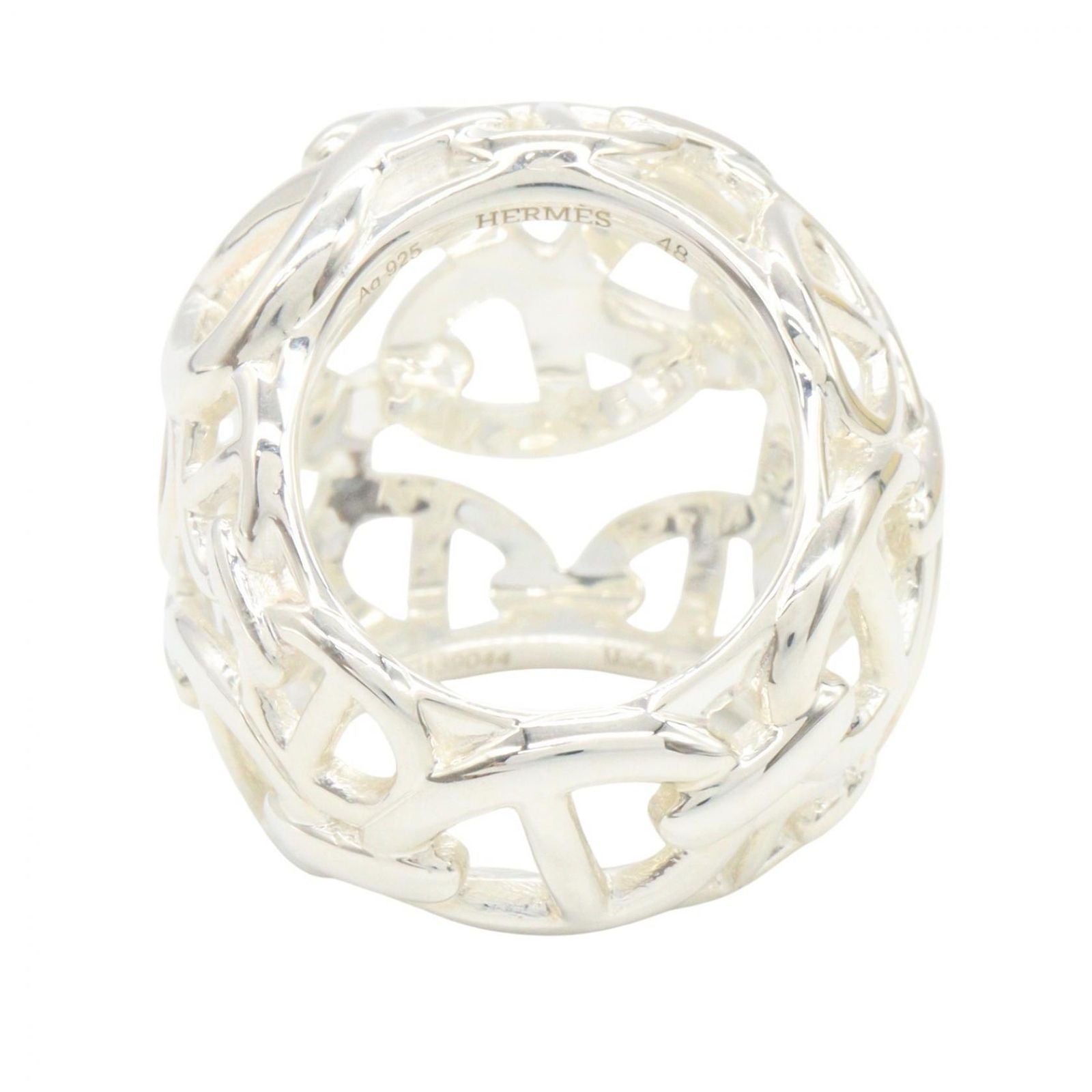 Hermes Ring Chaine D'ancre Enchainee TGM 925 Sterling Silver — view 3
