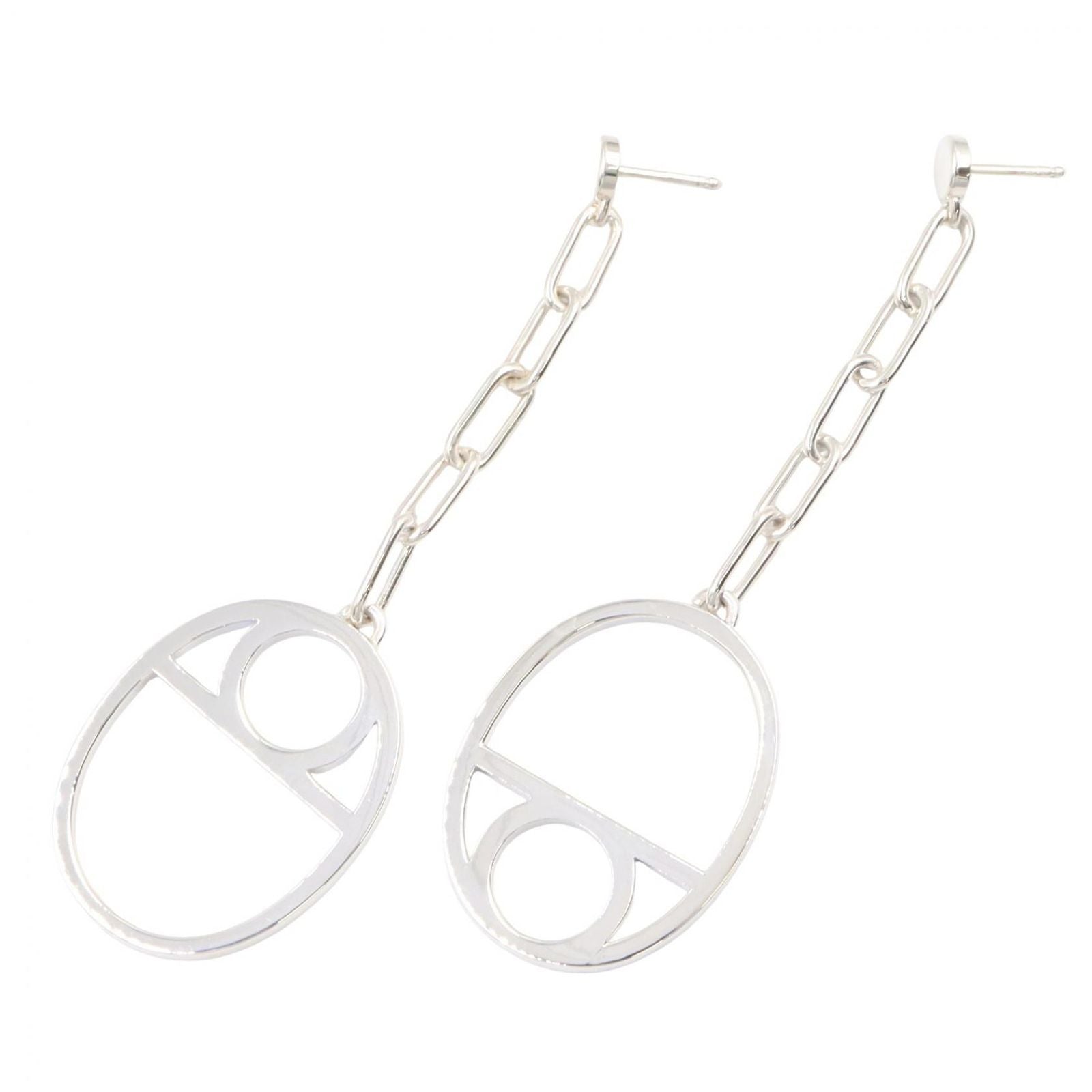 Hermes Earrings Chaine D'ancre Game 925 Sterling Silver — view 3