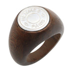 Hermes Ring Wood Silver