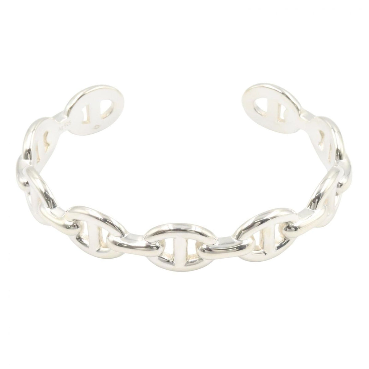 Hermes Bangle Chaine D'ancre Enchainee 925 Sterling Silver Bracelet