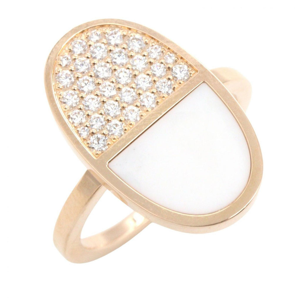 Hermes Ring Chaine D'ancre Verso MM Diamond Ceramic 18k Pink Gold
