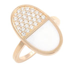 Hermes Ring Chaine D'ancre Verso MM Diamond Ceramic 18k Pink Gold