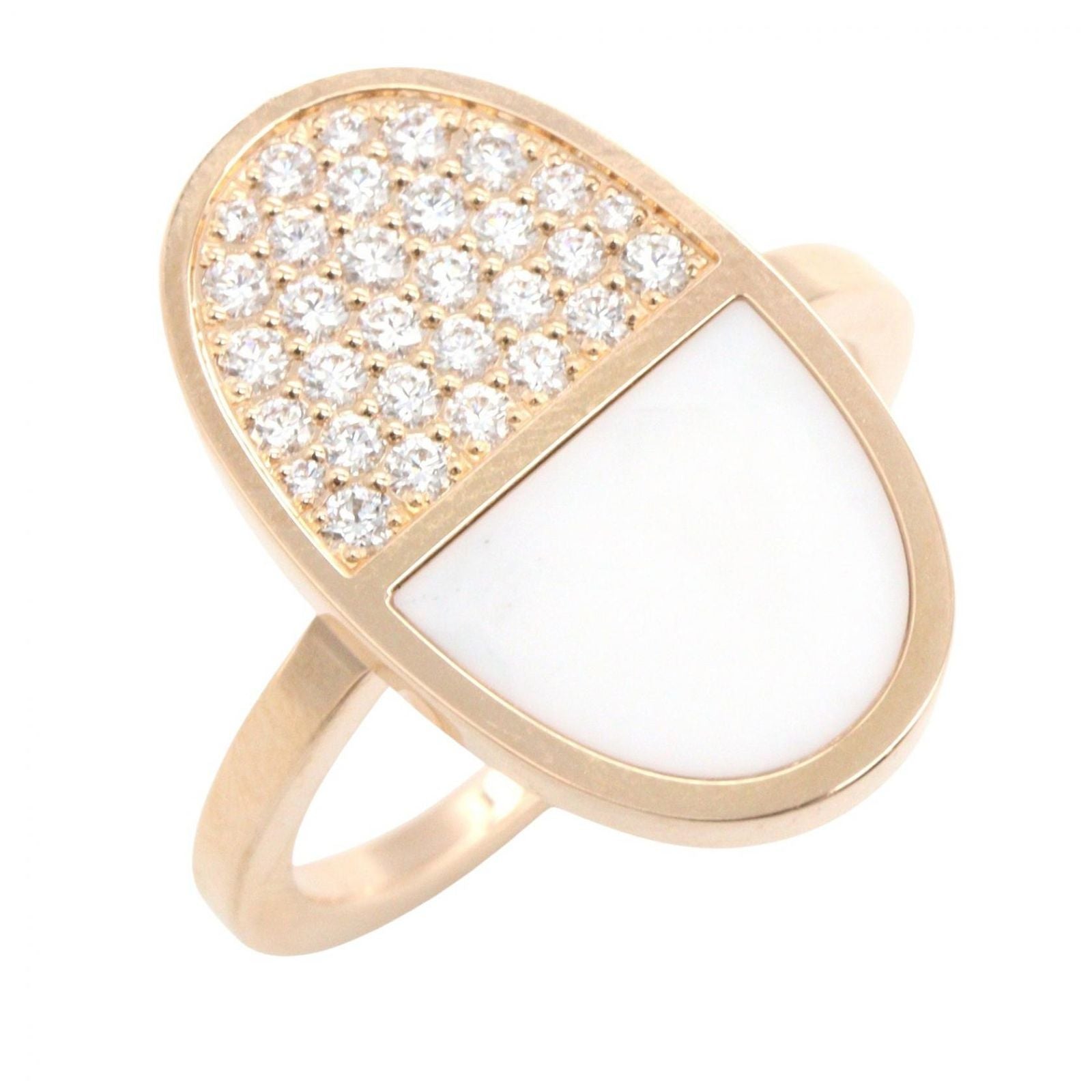 Hermes Ring Chaine D'ancre Verso MM Diamond Ceramic 18k Pink Gold