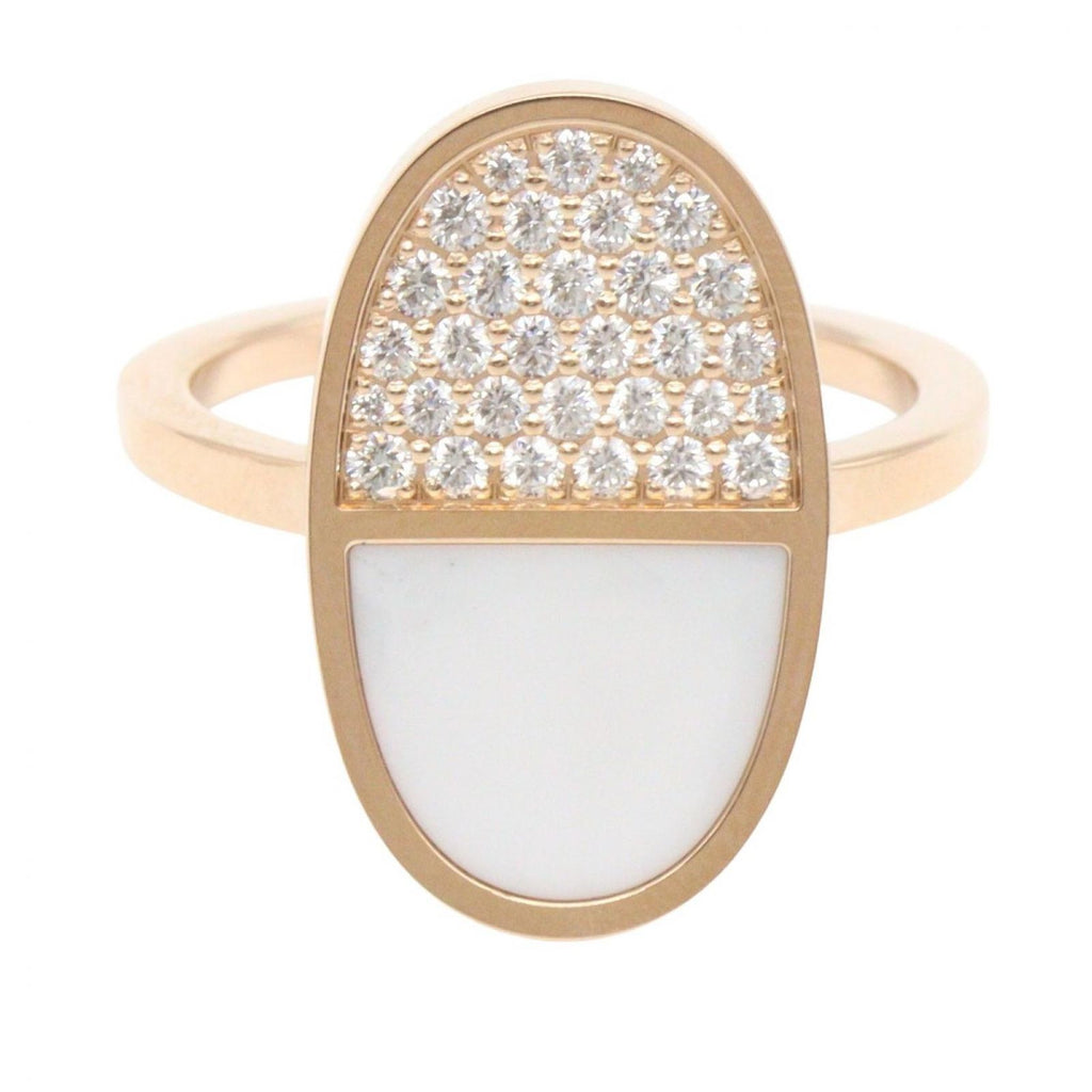 Hermes Ring Chaine D'ancre Verso MM Diamond Ceramic 18k Pink Gold — view 2
