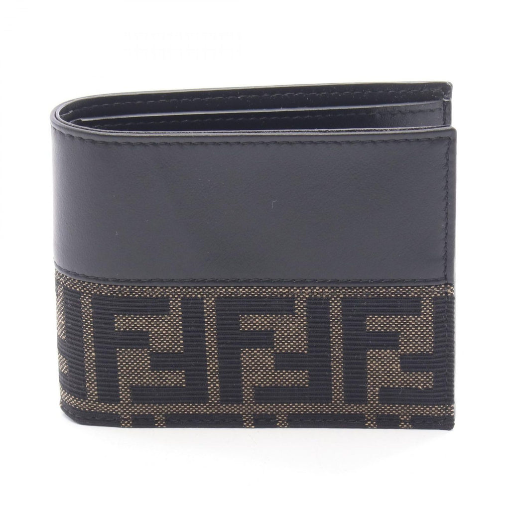 Fendi Bifold Wallet Zucca Canvas Leather