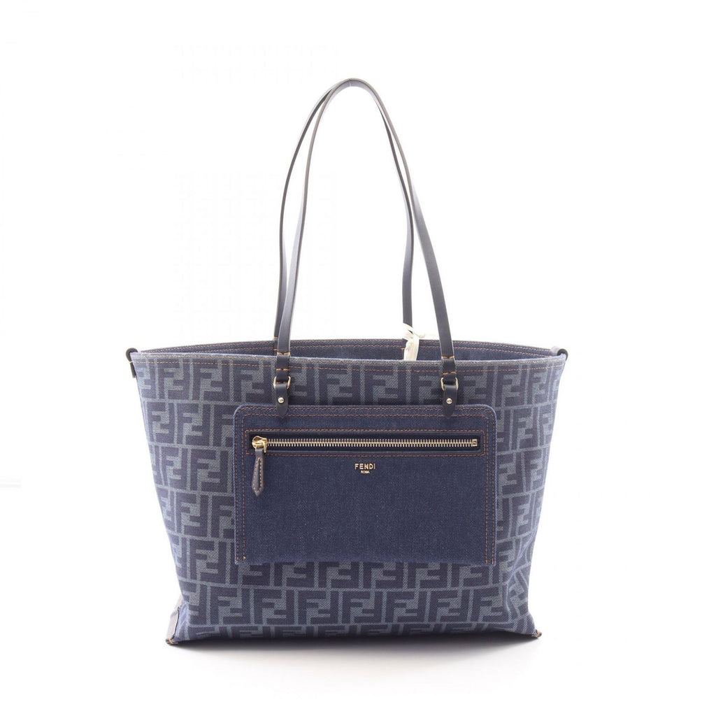 Fendi Tote Roll Medium Reversible Denim Leather — view 5