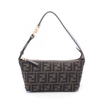 Fendi Vanity Pouch Small Zucca Canvas Leather Shoulder Bag