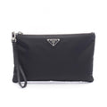 Prada Clutch Triangle Logo Nylon Leather