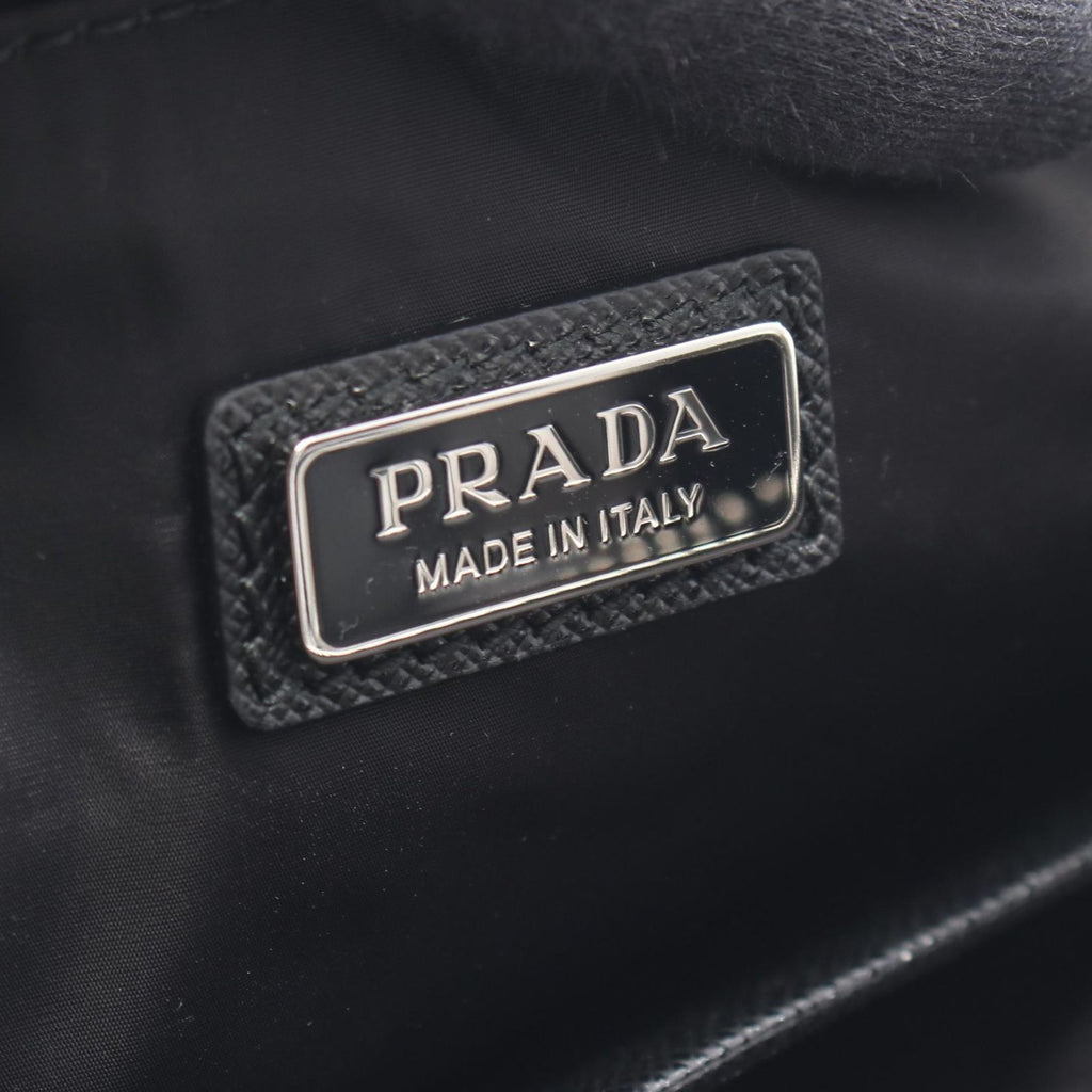 Prada Clutch Triangle Logo Nylon Leather — view 4