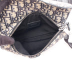 Dior Waist Bag Saddle Oblique Ivory Navy Canvas Leather Mini — view 3