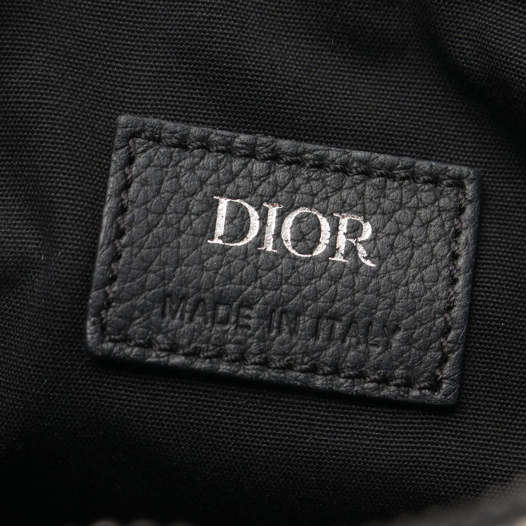 Dior Waist Bag Saddle Oblique Ivory Navy Canvas Leather Mini — view 4