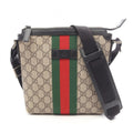 Gucci Shoulder Bag GG Supreme Web Stripe Flat Messenger Beige Brown Black