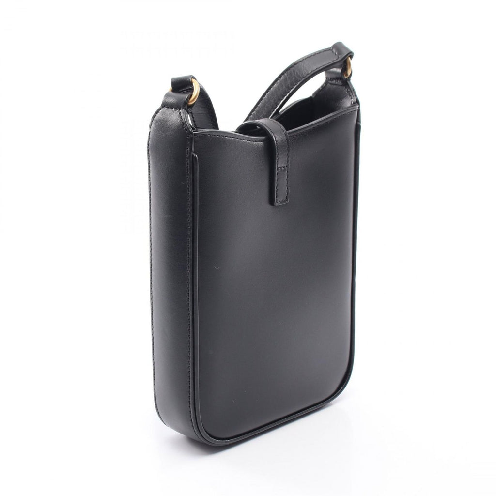 Saint Laurent Paris Shoulder Buckle 5 a 7 Mini Vertical Black Leather — view 2