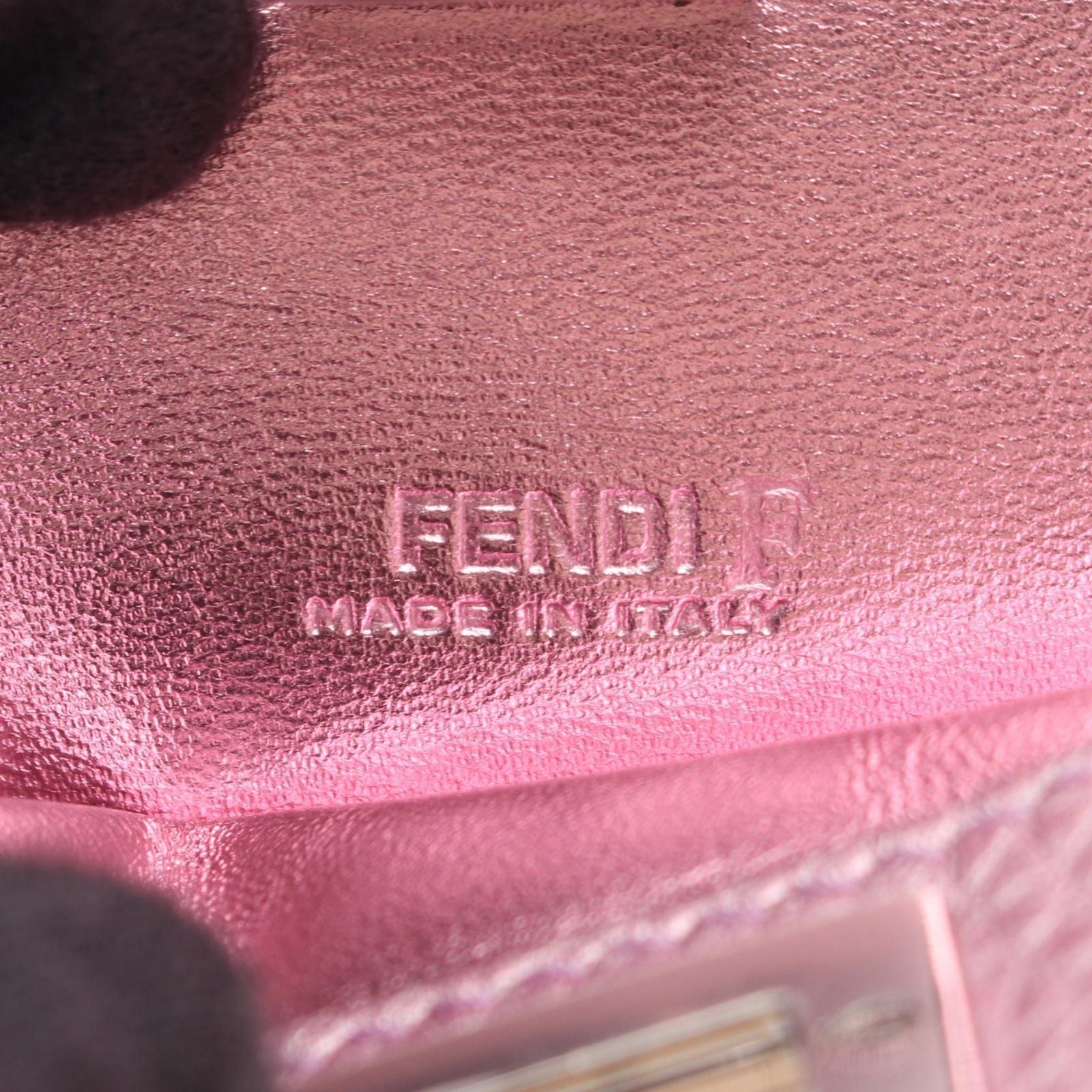 Fendi Handbag Peekaboo Nano Pink Purple Leather — view 5