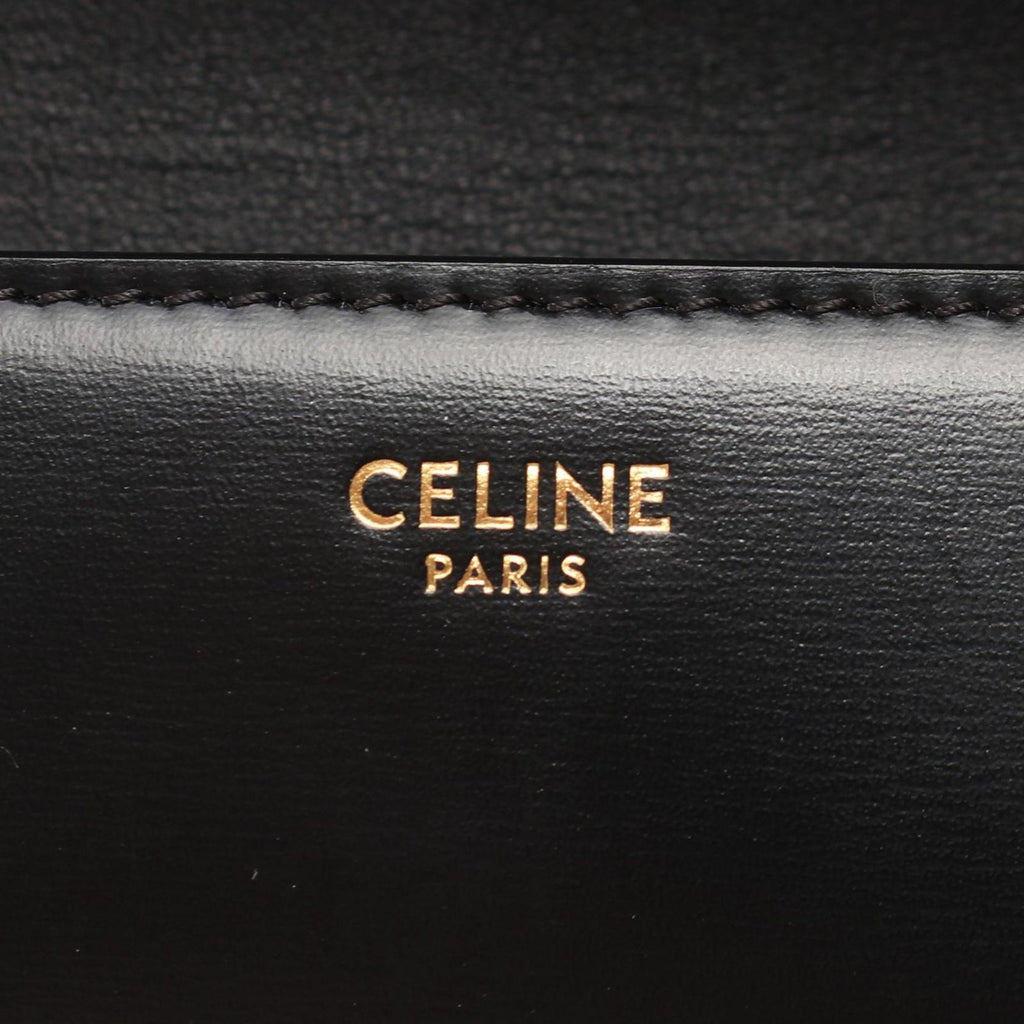 Celine Shoulder Bag Claude Triomphe Black Leather Chain — view 4