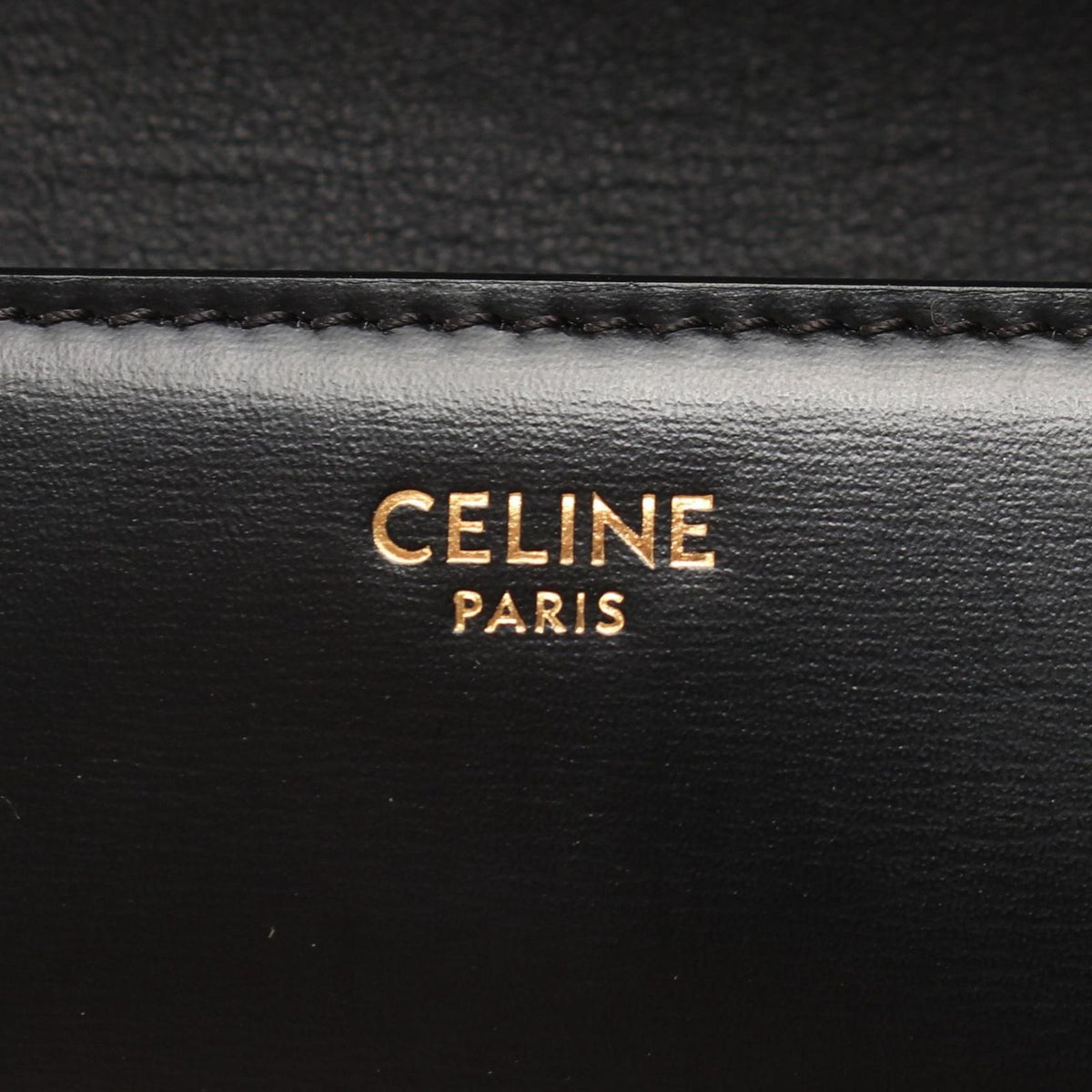 Celine Shoulder Bag Claude Triomphe Black Leather Chain — view 4