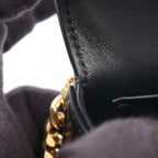 Celine Shoulder Bag Claude Triomphe Black Leather Chain — view 7