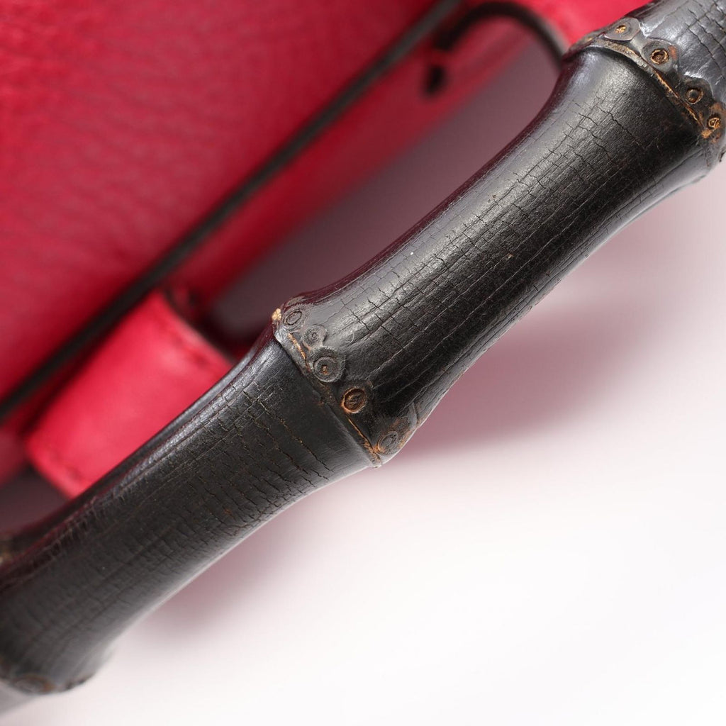 Gucci Backpack Bamboo Tassel Magenta Leather — view 6