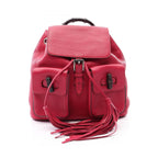Gucci Backpack Bamboo Tassel Magenta Leather