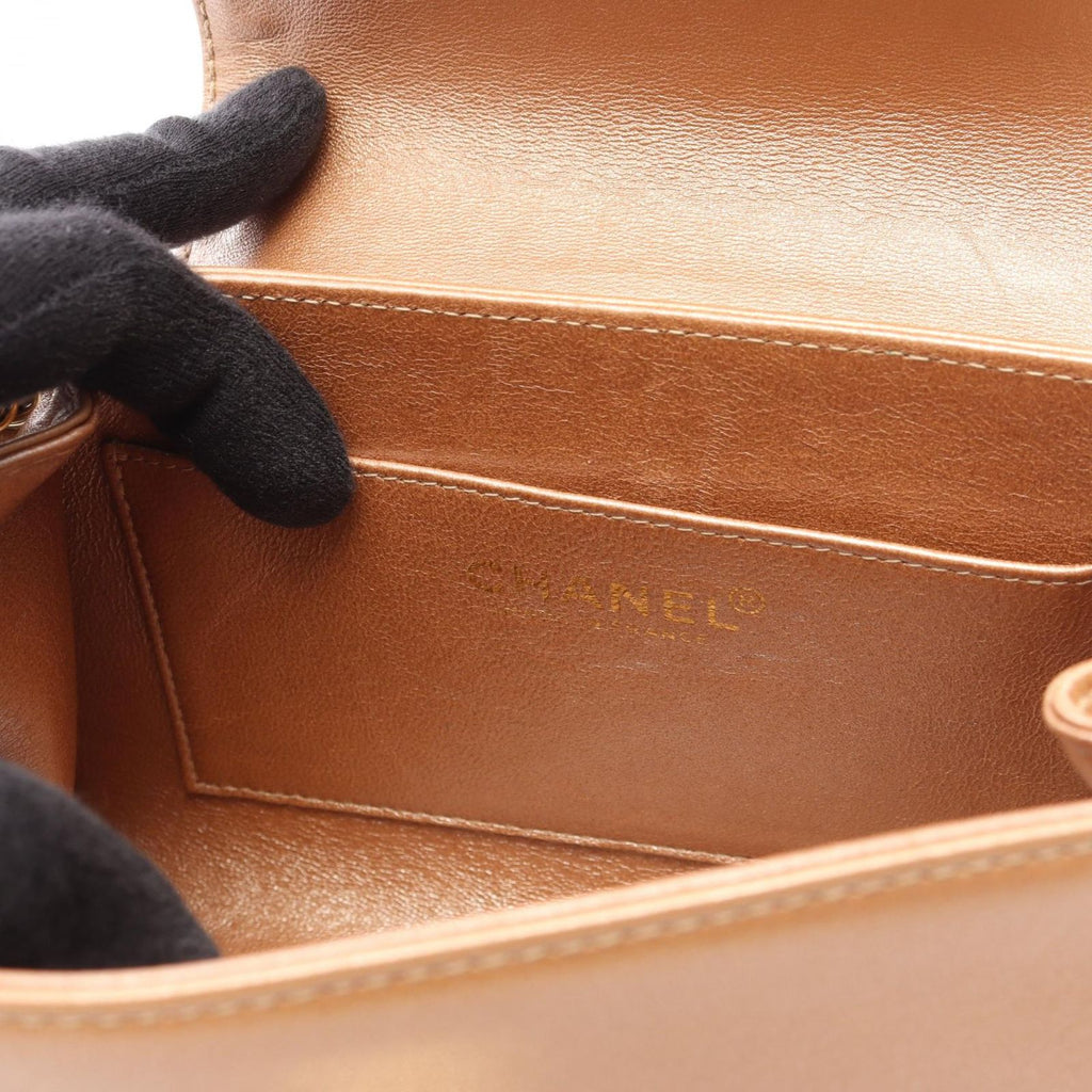 Chanel Shoulder Bag 2.55 Choco Bar Pink Gold Lambskin Small Flap Chain — view 8