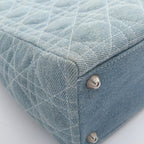 Dior Handbag Lady Dior Large Cannage 2-Way Light Blue Denim Tote — view 5