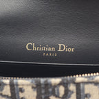 Dior Waist Bag Oblique Saddle Belt Pouch Navy Ivory Canvas Leather — view 4