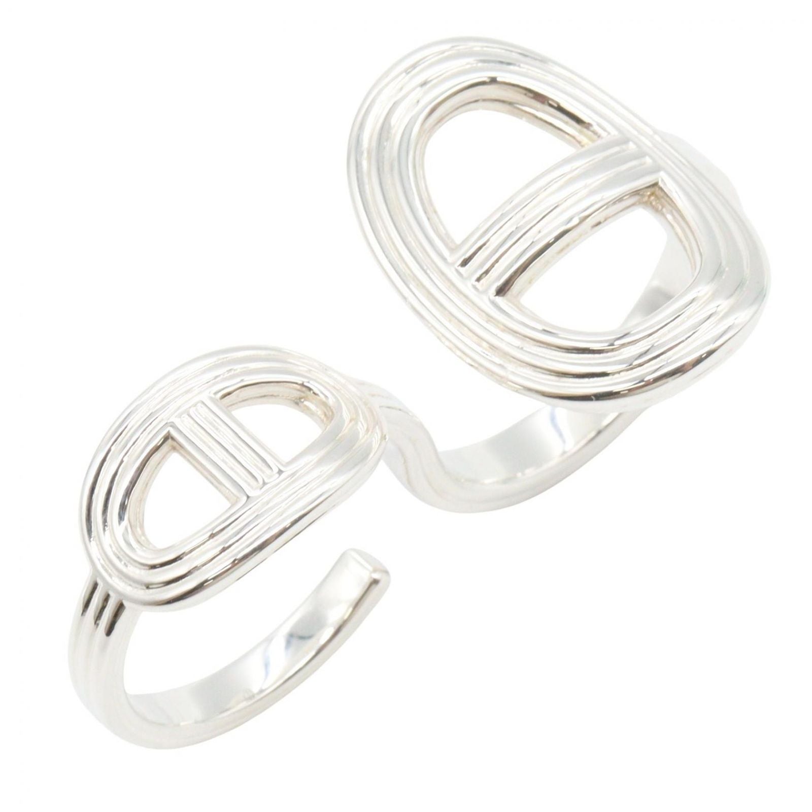 Hermes Ring Chaine D'ancre Double 925 Sterling Silver