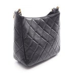 Chanel Shoulder Bag Quilted Small Hobo Black Lambskin Chain — view 2