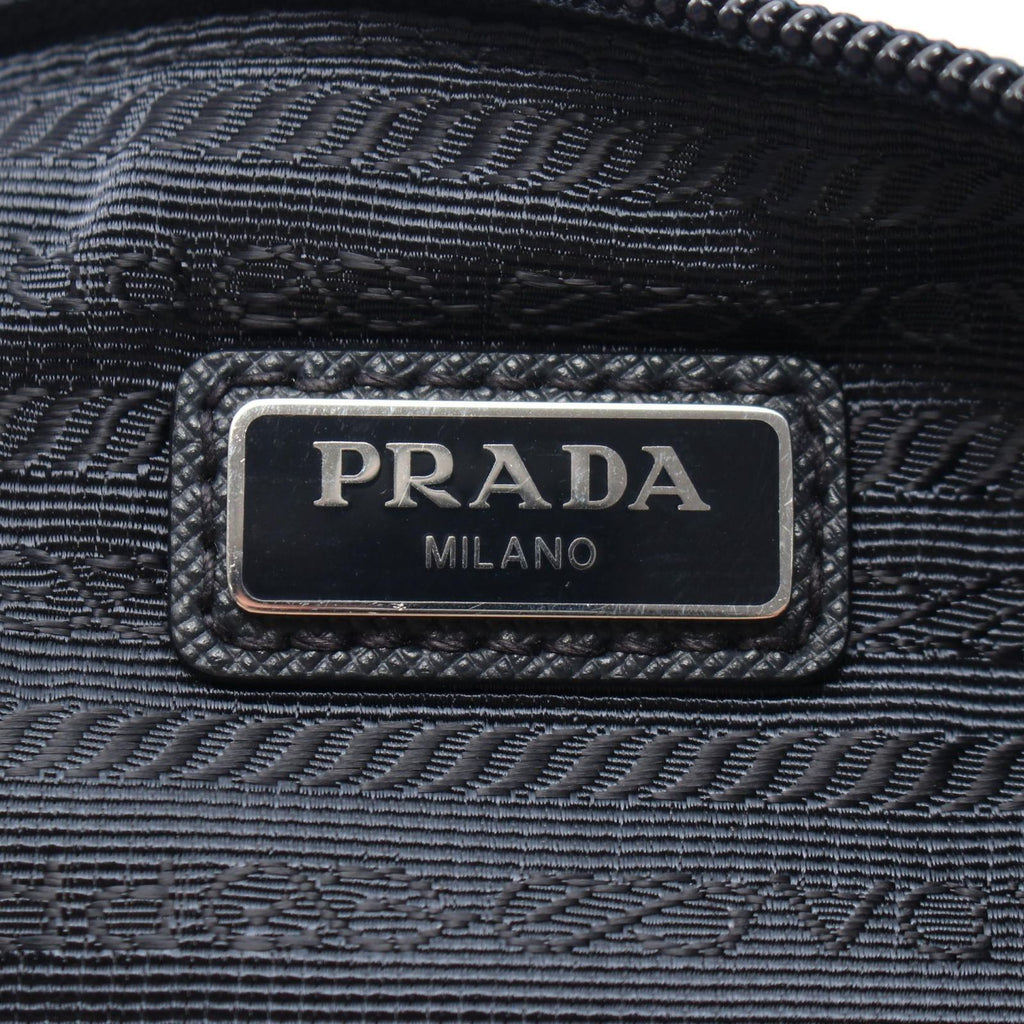 Prada Clutch Tessuto Saffiano Navy Nylon Leather Triangle Logo — view 4