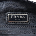 Prada Clutch Tessuto Saffiano Navy Nylon Leather Triangle Logo — view 4
